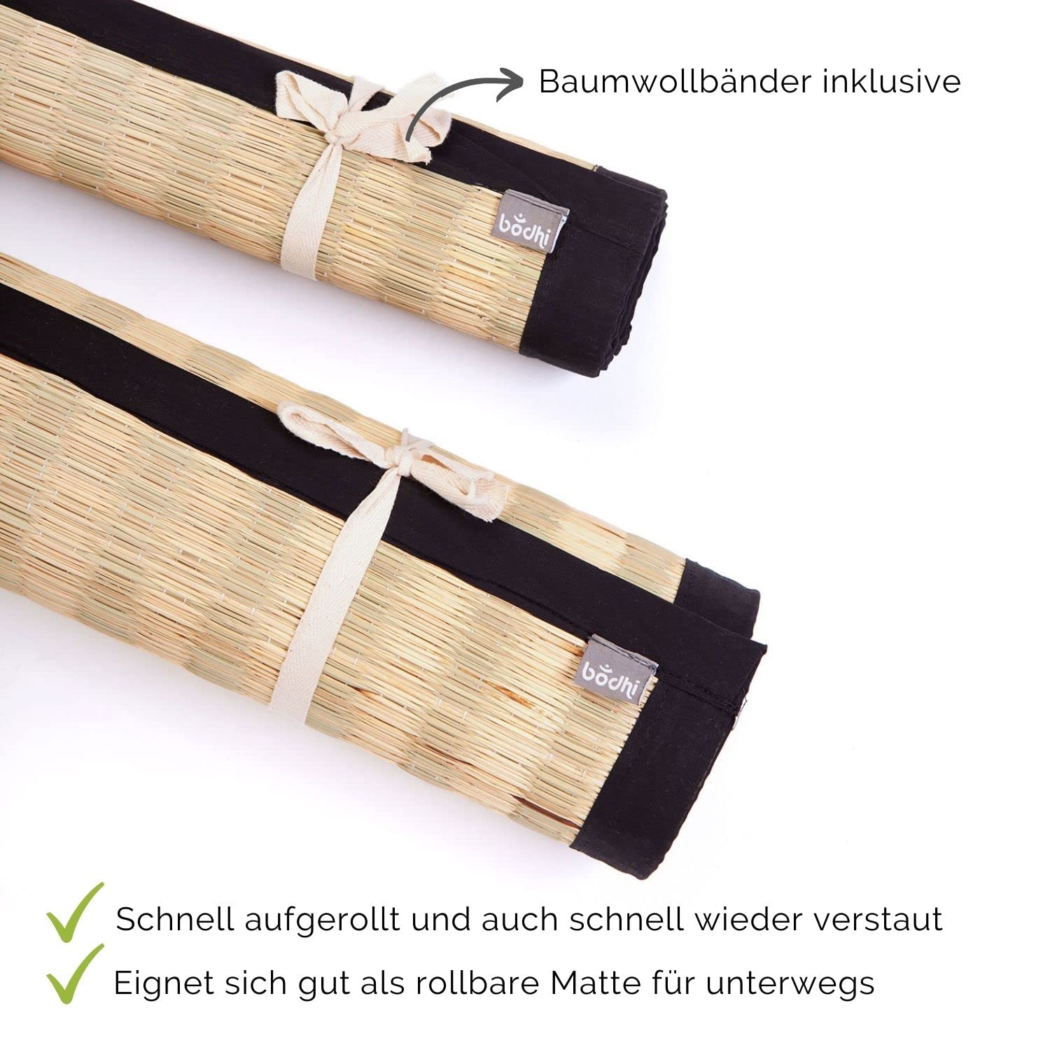 BODHI Tatami - Tappetino in Stile Giapponese: Igusa, Verde, 200 cm x 90 cm | 80 cm x 80 cm