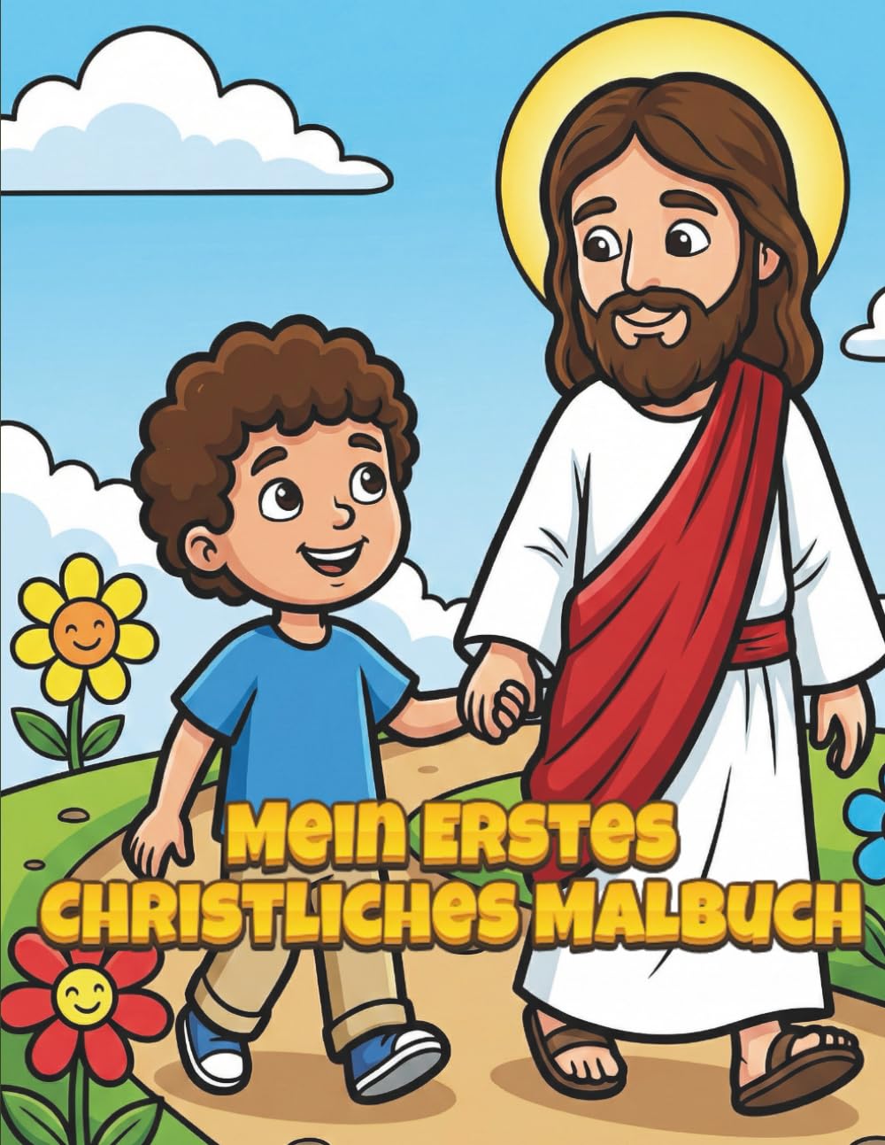 Mein Erstes Christliches Malbuch für Kinder von 3 bis 7 Jahren: Einfache und Liebevoll Gestaltete Malvorlagen Inspiriert von der Bibel mit Jesus, Engeln und Gebet