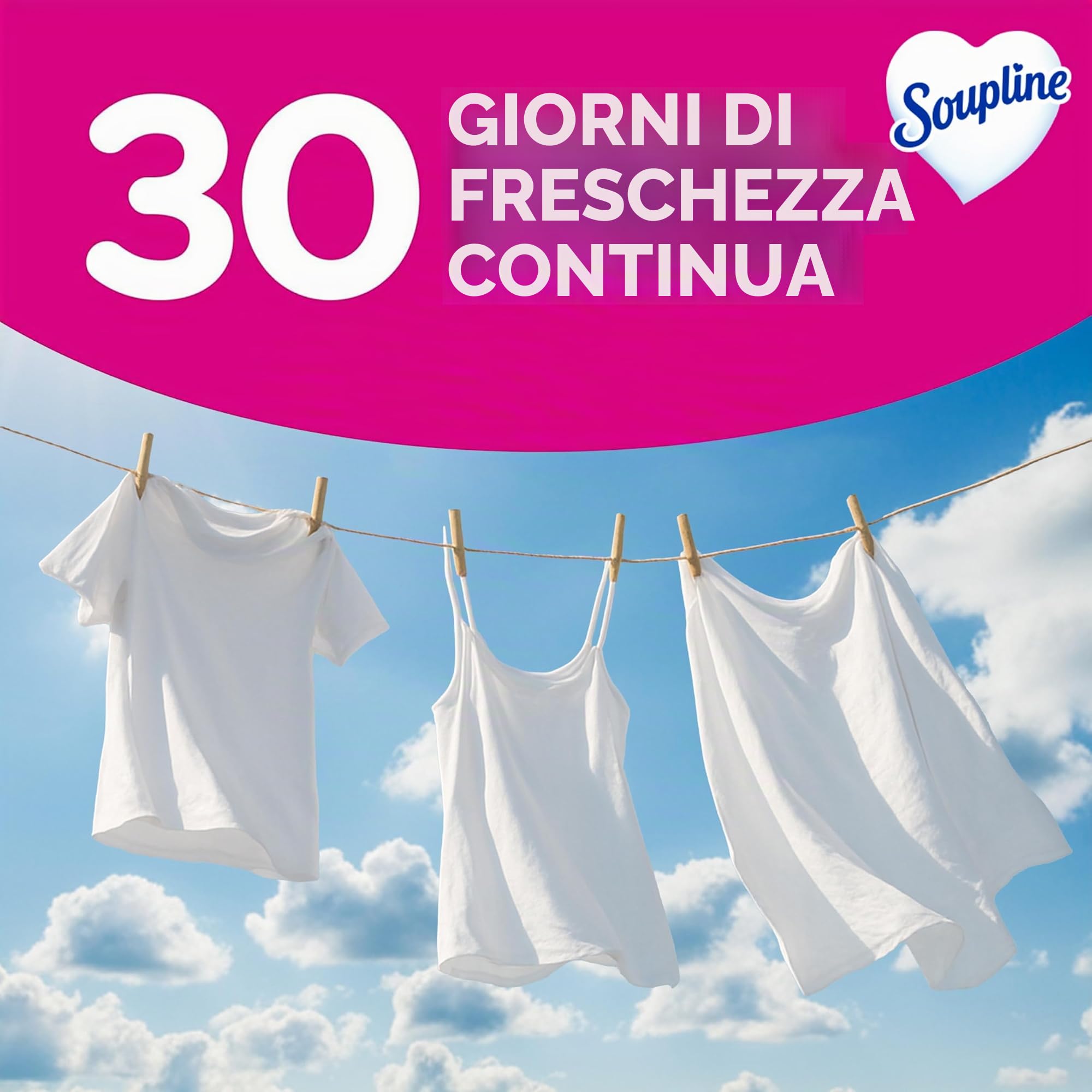 SOUPLINE Soupline ammorbidente concentrato 3D grande aria ammorbidente ammorbidente formula migliorata per una maggiore morbidezza, ammorbidente tessile liquido, 3 x 1,35 l