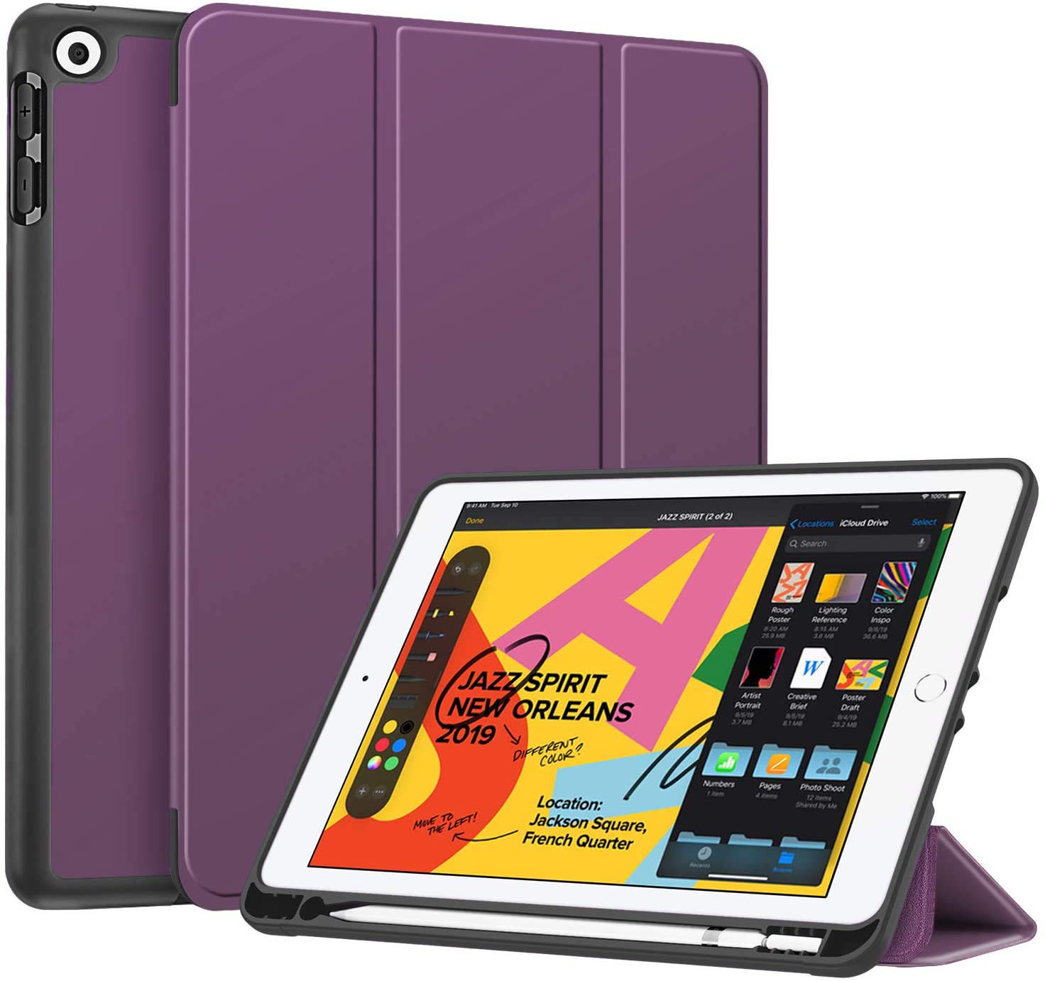 Aavjo Flexible TPU Smart Case Cover with Pencil Holder Compatible for iPad 9th / 8th / 7th Generation (2021/2020/2019) 10.2 Inch (Purple) (B08LS9589M) Amazon Price History, Amazon Price Tracker