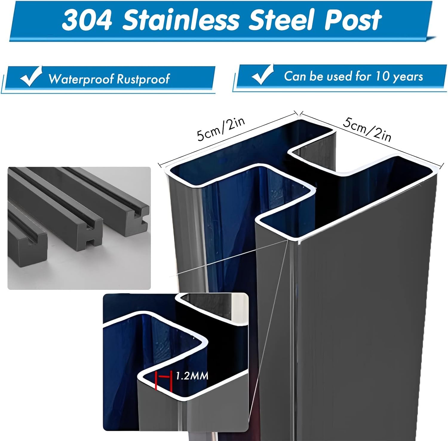 Villa Terrace Patio Landing Glass Brackets/ Panels Clamps Post - Black Stainless Steel Square, Outdoor Guardrail for Front Porch With Metal Base Cover & Screws Kit, H 59 55 51 47 43 Inches ( Color : S