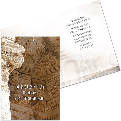 Miniatura 3 de Smiling Wisdom - Mentor - Tarjeta de felicitación de agradecimiento de Pillar of Strength y juego de regalo de posavasos de azulejos con temática