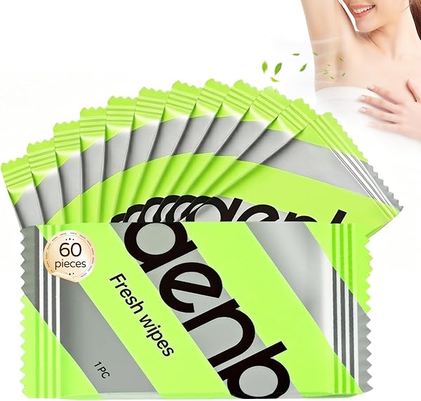 60 Piezas Toallitas Desodorantes Antitranspirantes,Toallitas para Control de Sudoracion Axilar,Toallita de Limpieza Refrescante para Actividades al Aire Libre,Para Mujeres y Hombres - 1