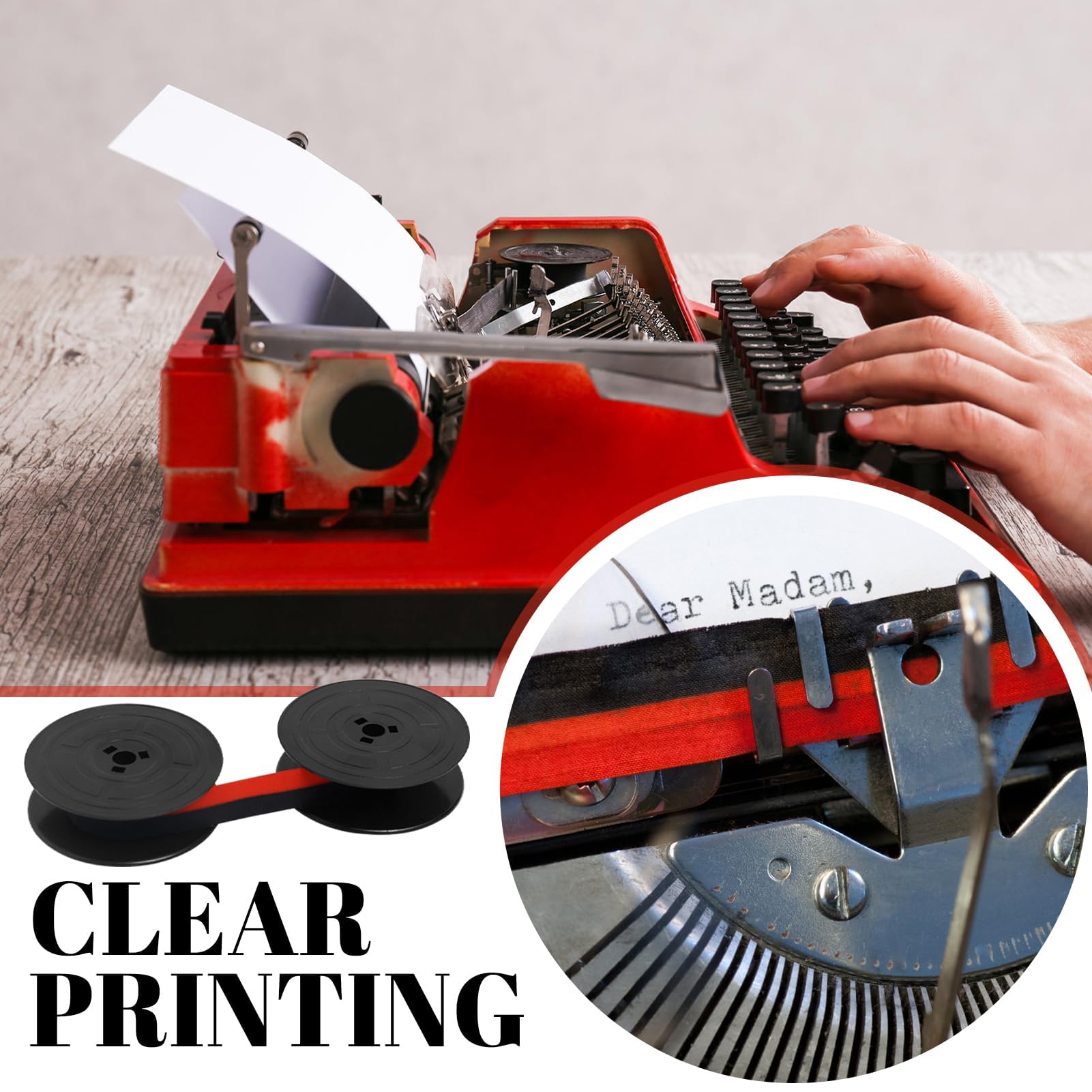 Nastro Per Macchina Da Scrivere Sears Graduate – Rosso E Nero – Vecchio Stile Vintage - Foto 2