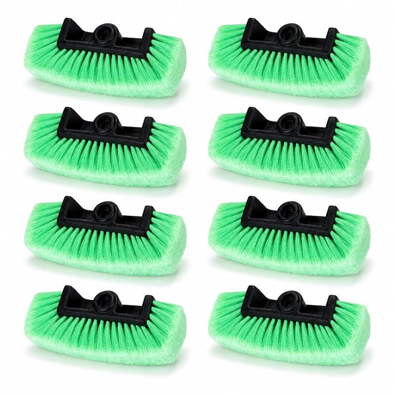Escova para Lavagem Automotiva com Cerdas Macias e Passagem de Água Vesici, 25,4 cm, Verde, Kit com 8 Peças
