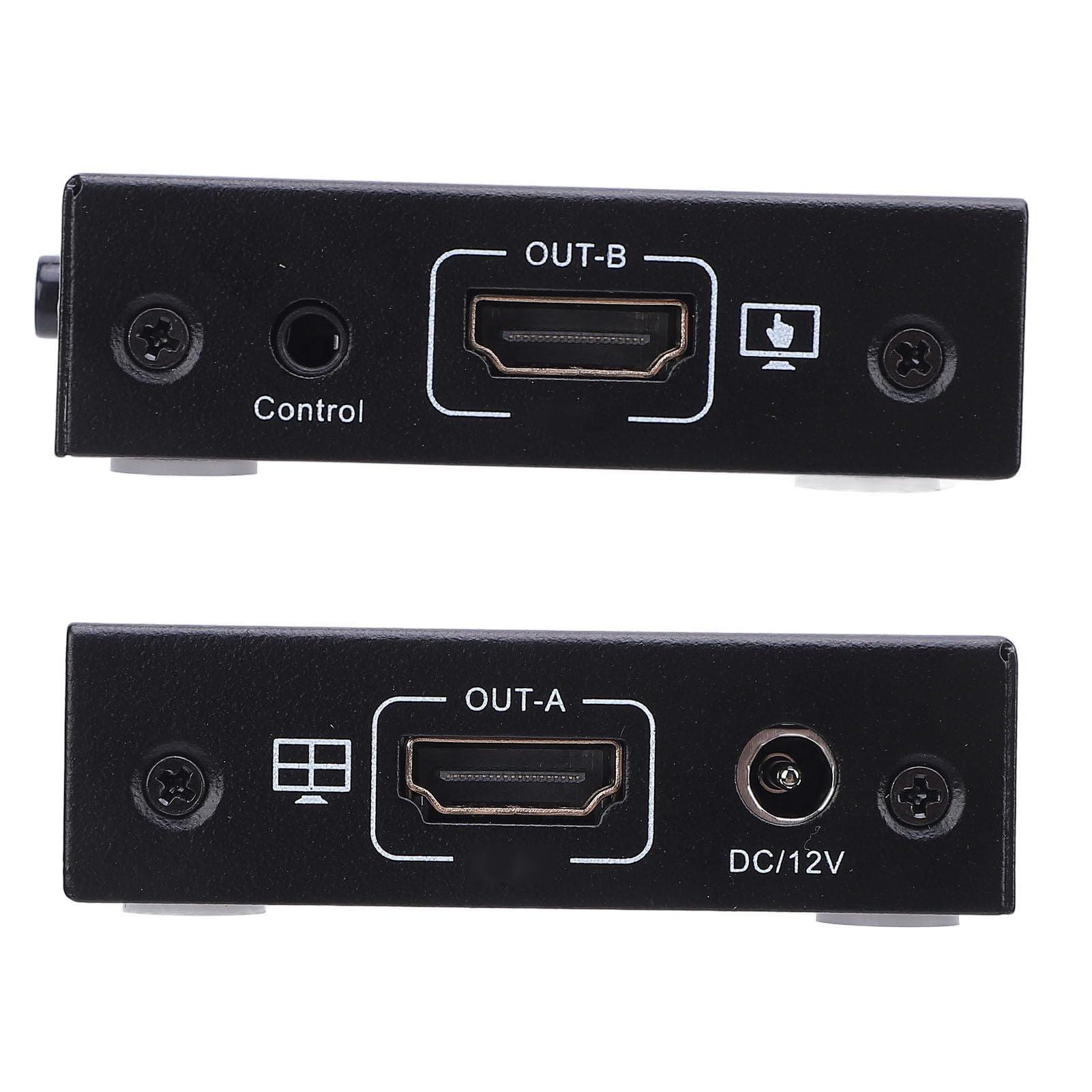 SENECESLI Conmutador Multivisor, 4K HDMI 4 Entradas y 2 Salidas Conmutador Continuo con 6 Modos de Visualización y Control Remoto para Proyector de Monitor Portátil de PC (Enchufe de la UE)