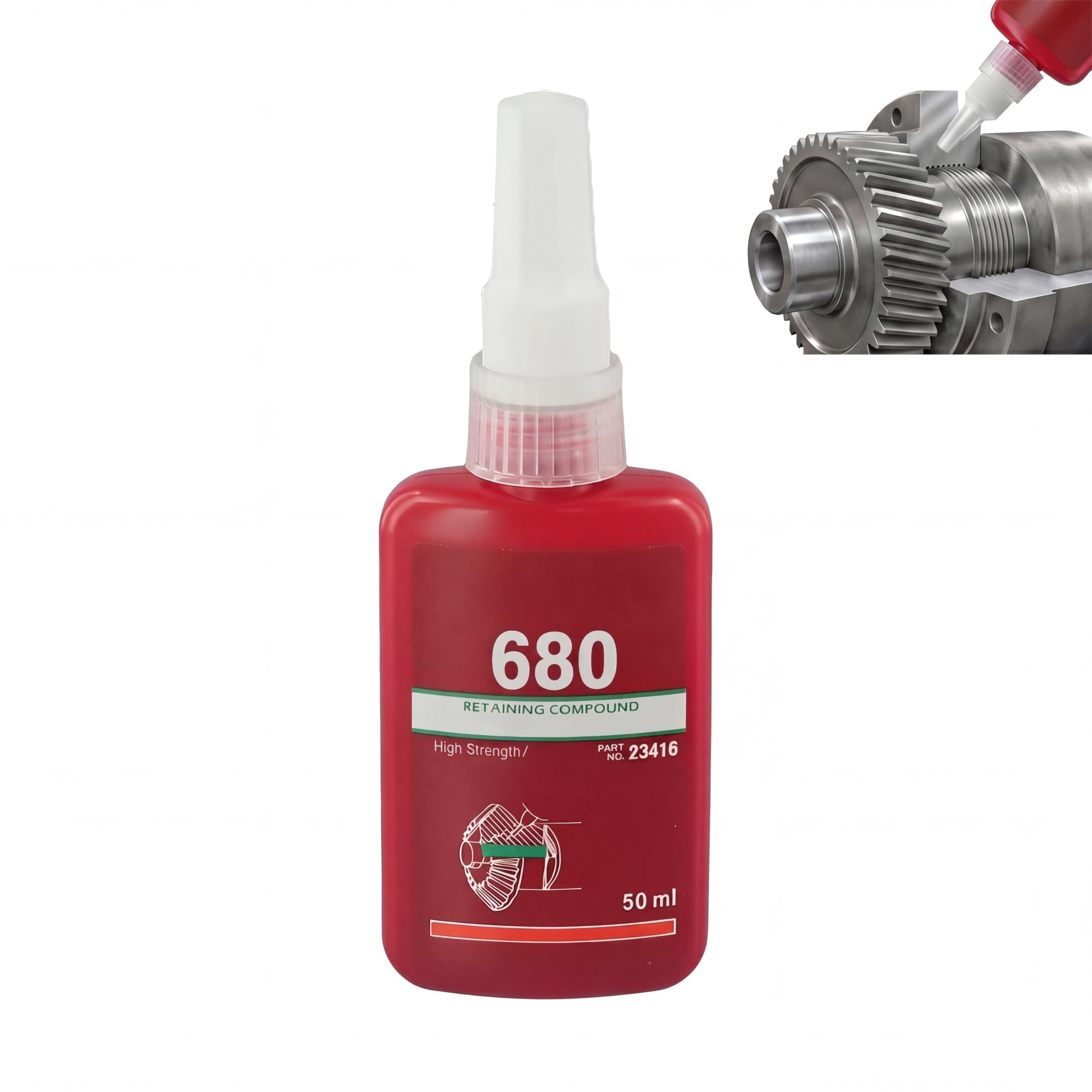 Green Retaining Compound 680, High Strength Components Glue, 50ml, Resistance to Loads