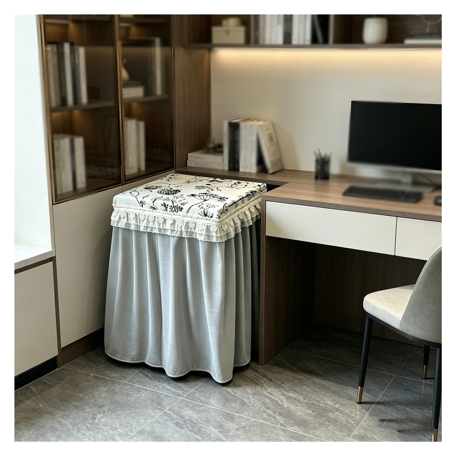CHZDPP Customized Safe Dust Cover for Security Cabinet, Full-Coverage Furniture Cover Cabinet with Tassels, Washable Safe Covers for Washing Machine(Gray,80x60x150 cm/31x24x59in)