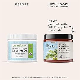 Sky Organics - Multipurpose Organic Coconut Oil for Skin & Hair, 16.9 fl oz - Extra Virgin Hair Oil & Body Moisturizer - Vitamins, Antioxidants & Fatty Acids - Vegan, Cruelty Free - w ebook