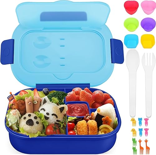 Lonchera bento, lonchera para niños, lonchera de 44 onzas, 19 unidades, elegante lonchera para adolescentes, ideal para loncheras a prueba de fugas,