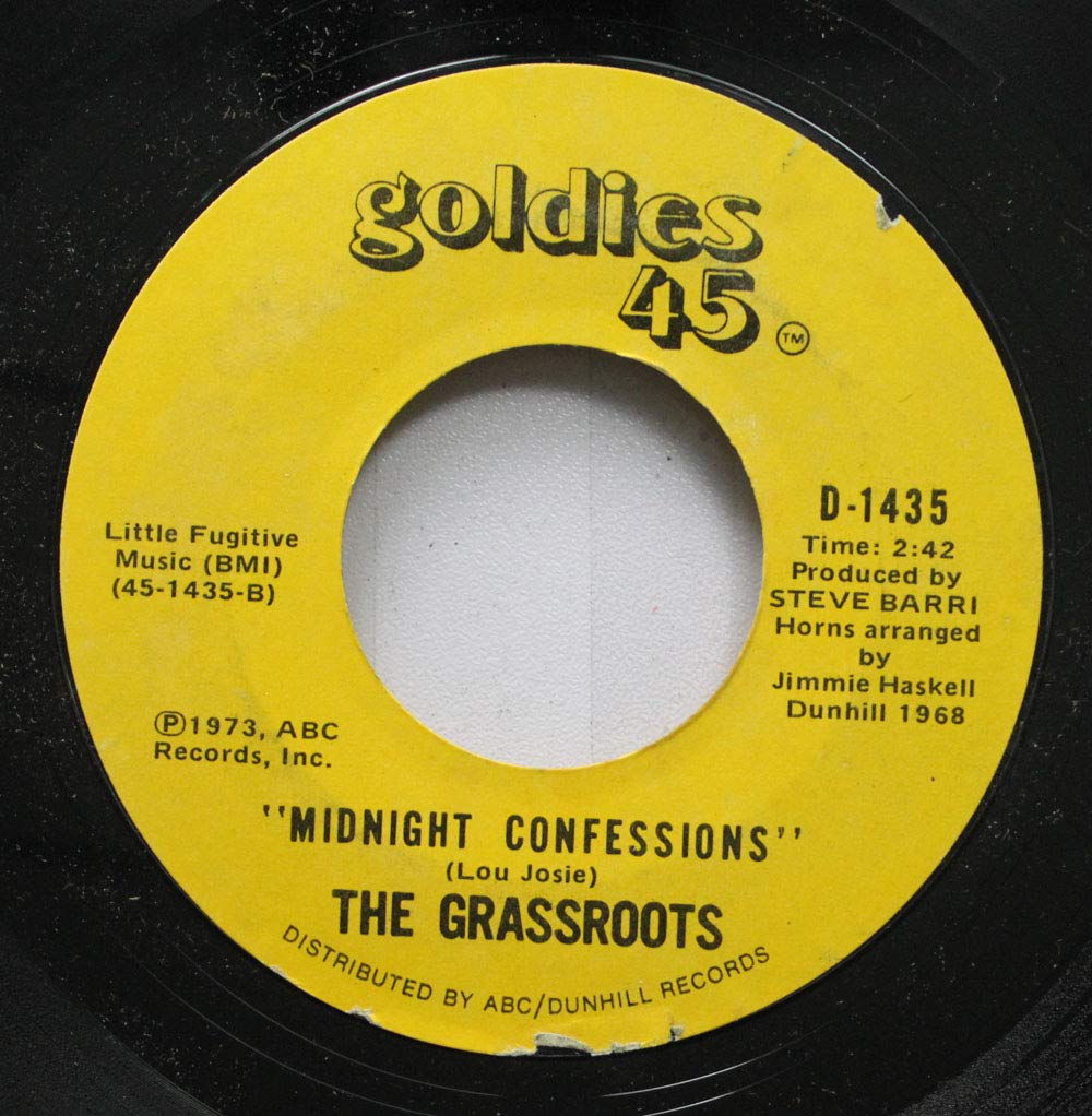 The Grassroots 45 RPM Midnight Confessions / Bella Linda