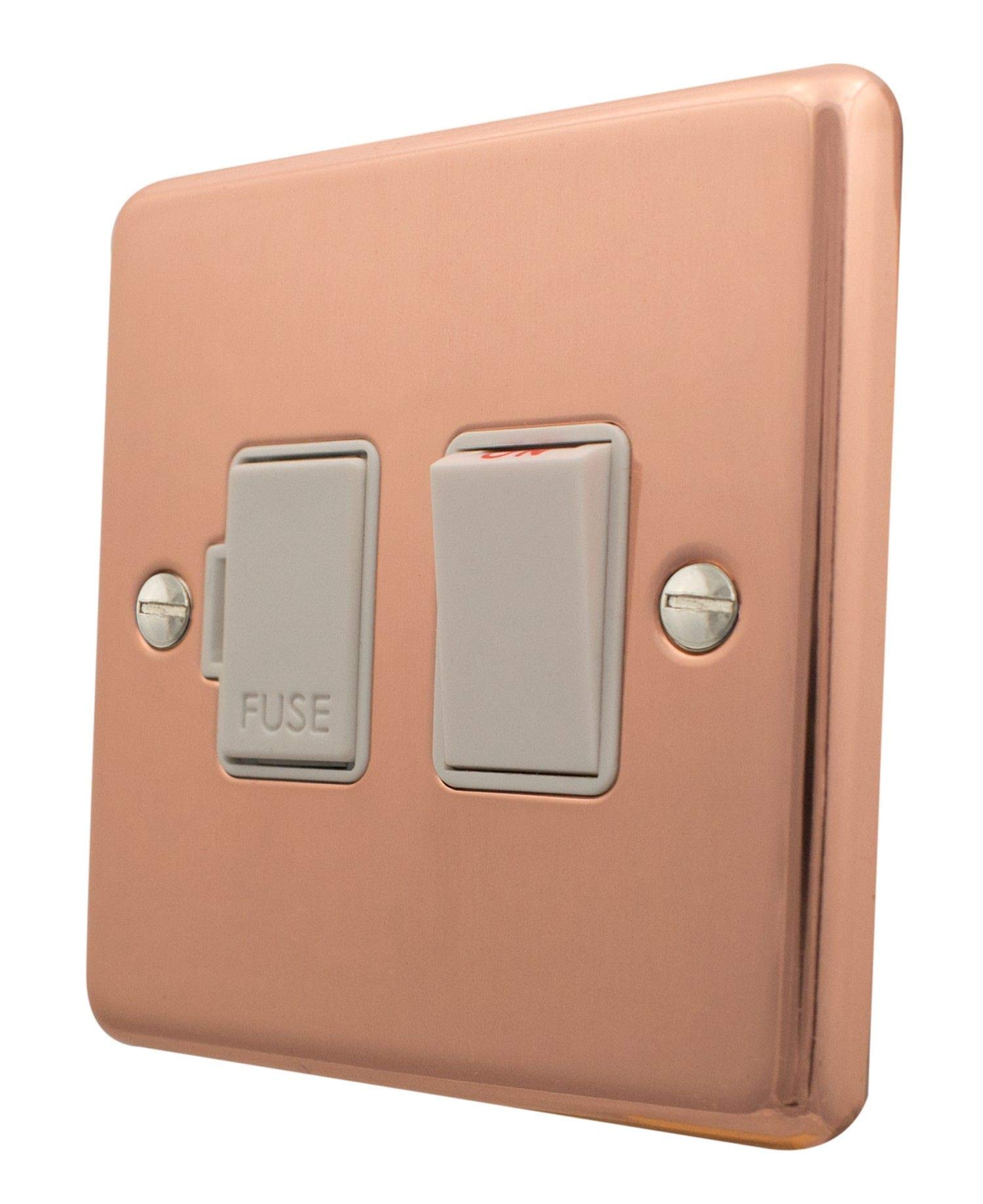 G&H Brassware White Contour Copper Switched Fused Spur ( Switch) - Cbc57w