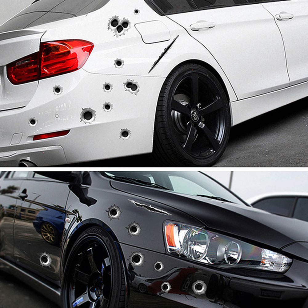 Decalcomanie 3D Bullet Hole – Adesivi Divertenti Per Finestrino Auto Con Effetto Foro Di Proiettile, Scherzo Realistico Rimovibile