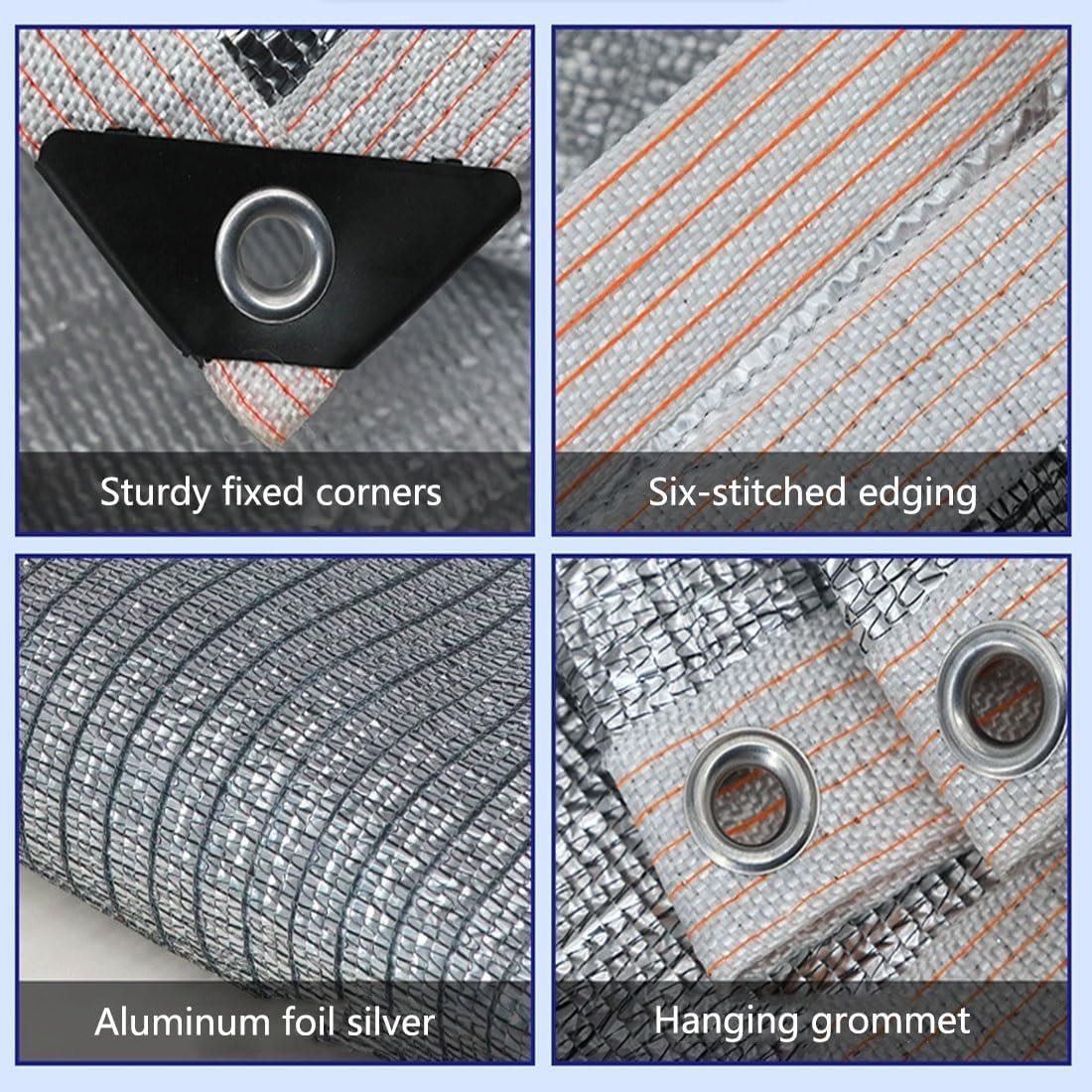Telo Ombreggiante Foglio di alluminio 4x5m Rete Ombreggiante | per Esterni Con Occhielli,90% Sole/UV Protezione Tessuto Ombreggiantes Traspirante per Esterno,Serra,Balcone