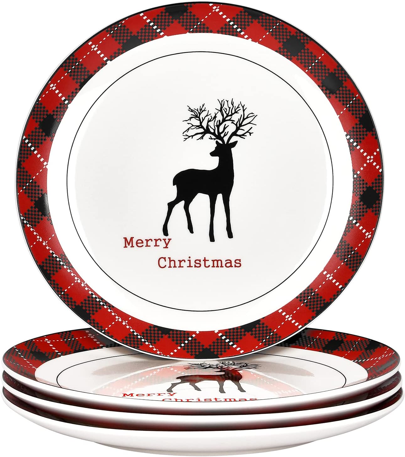Homlouue Christmas Dinner Plates Set, Christmas Plate Set