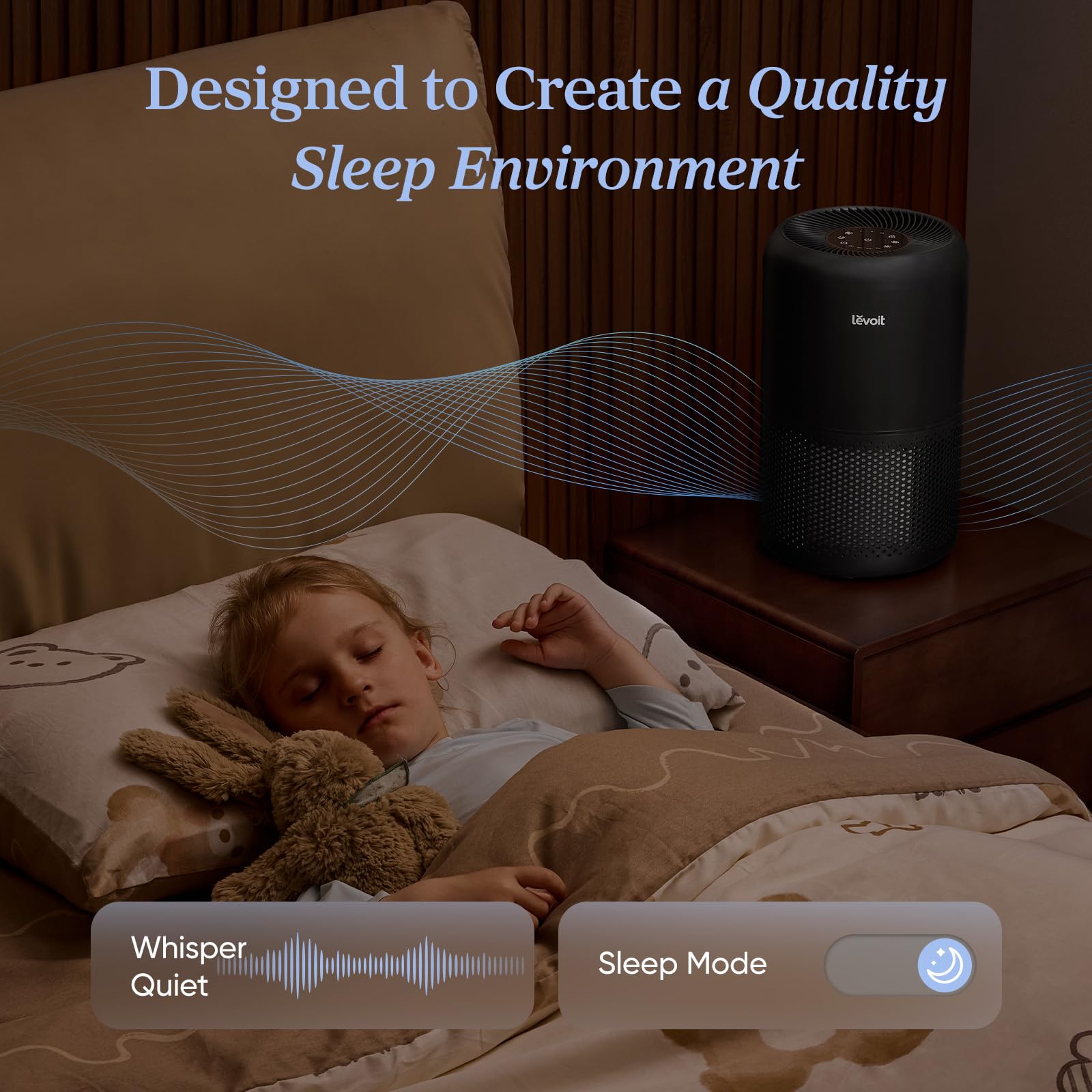 LEVOIT Air Purifier for Home Allergies Pet Hair in Bedroom, Covers Up to 1073 ft² by 56W High Torque Motor, AHAM VERIFIDE, 3-in-1 Filter with HEPA Sleep Mode, Remove Dust Smoke Odor, Core300-P, White: Black Core 300-P 1Pack