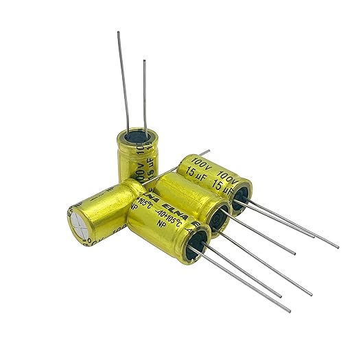Miniatura 5 de 10 piezas 15uf 100V condensador electrolítico no polarizado - 10x17mm (0.39x0.67in) condensador NP para divisor de frecuencia de tweeter de audio