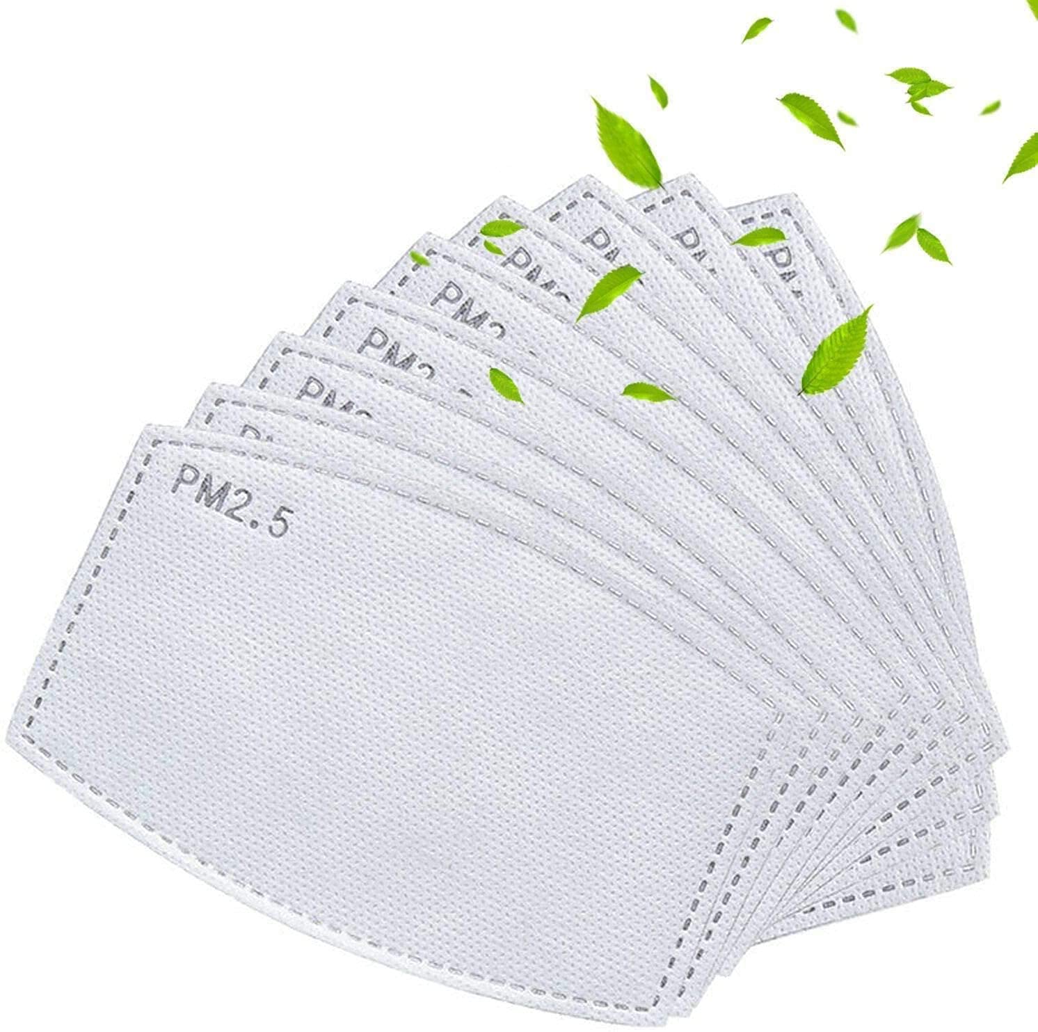 100Pcs PM2.5 Mask Filters 5 Layers Activated Carbon Non-Woven Mask Filters, Adult for Outdoor Activities Replaceable Anti Haze Protective Filters Insert