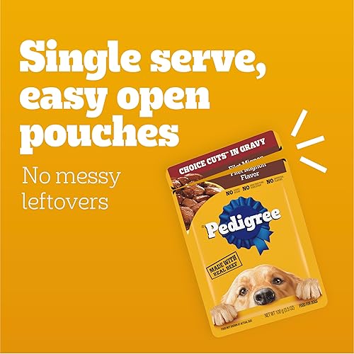 Vista 74 de Pedigree Choice Cuts in Gravy - Alimento húmedo en salsa para perros adultos, paquete surtido de sabores clásicos, bolsas de 3.5oz, 18