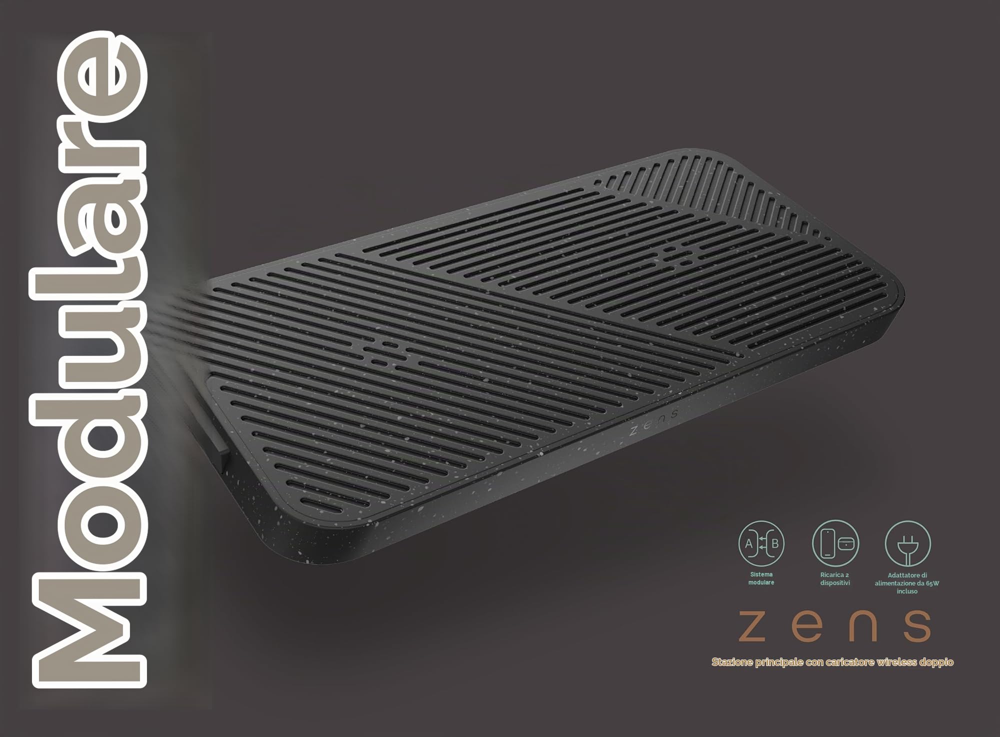 Caricatore Wireless Zens A Incasso – 15W Per IPhone, AirPods, Android E Qi, Adattatore 20W Con Cavo Da 2 M (EU/UK/US)