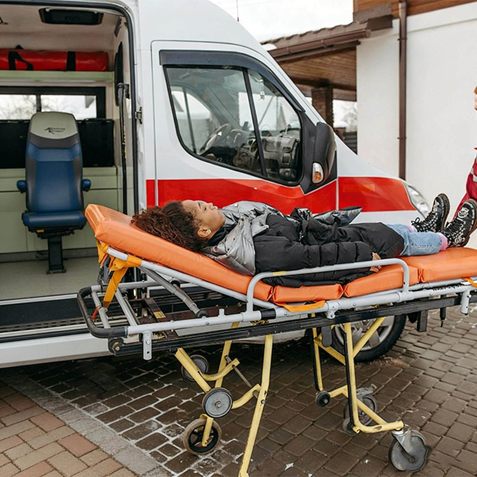 Camilla de ambulancia plegable de alta resistencia, camilla de transporte médico de emergencia para traslado de pacientes, rescate y evacuación