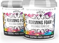Vista 10 de Pixiss Arcilla de espuma para modelar en blanco y negro – Espuma de espuma de alta calidad seca al aire para cosplay para disfraces, arcilla