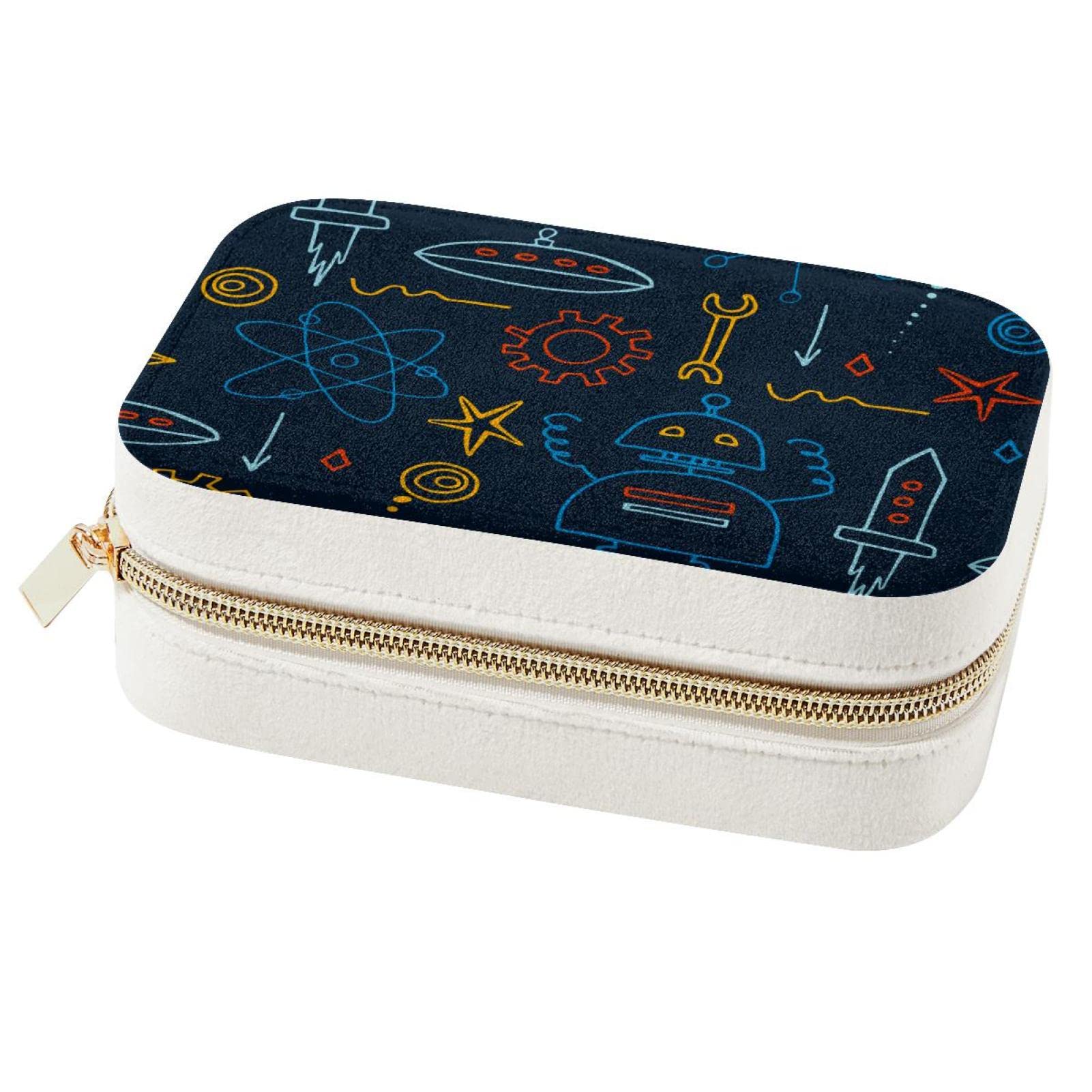 Boîte à bijoux portable de voyage en simili cuir pour bagues et colliers