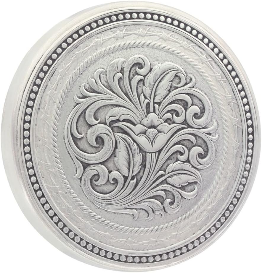 Montana Silversmiths Men's New Traditions Stars And Barbed Wire Snuff Lid Silver One Size