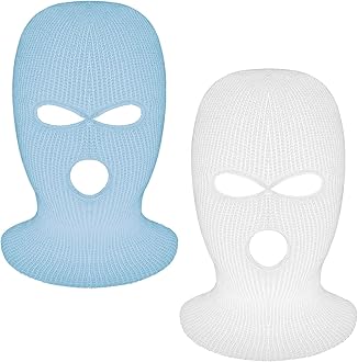 2 Pieces 3-Hole Full Face Mask Cover Ski Mask Winter Balaclava Cap Knitted Face Cover for Winter Outdoor Sports