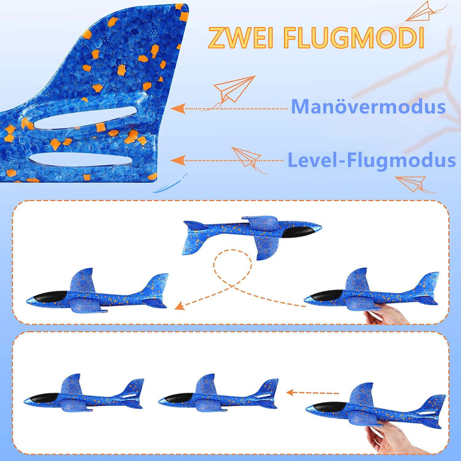 2 sztuki styropianowych samolotów samolotowych, 37 cm, przypadkowy kolor