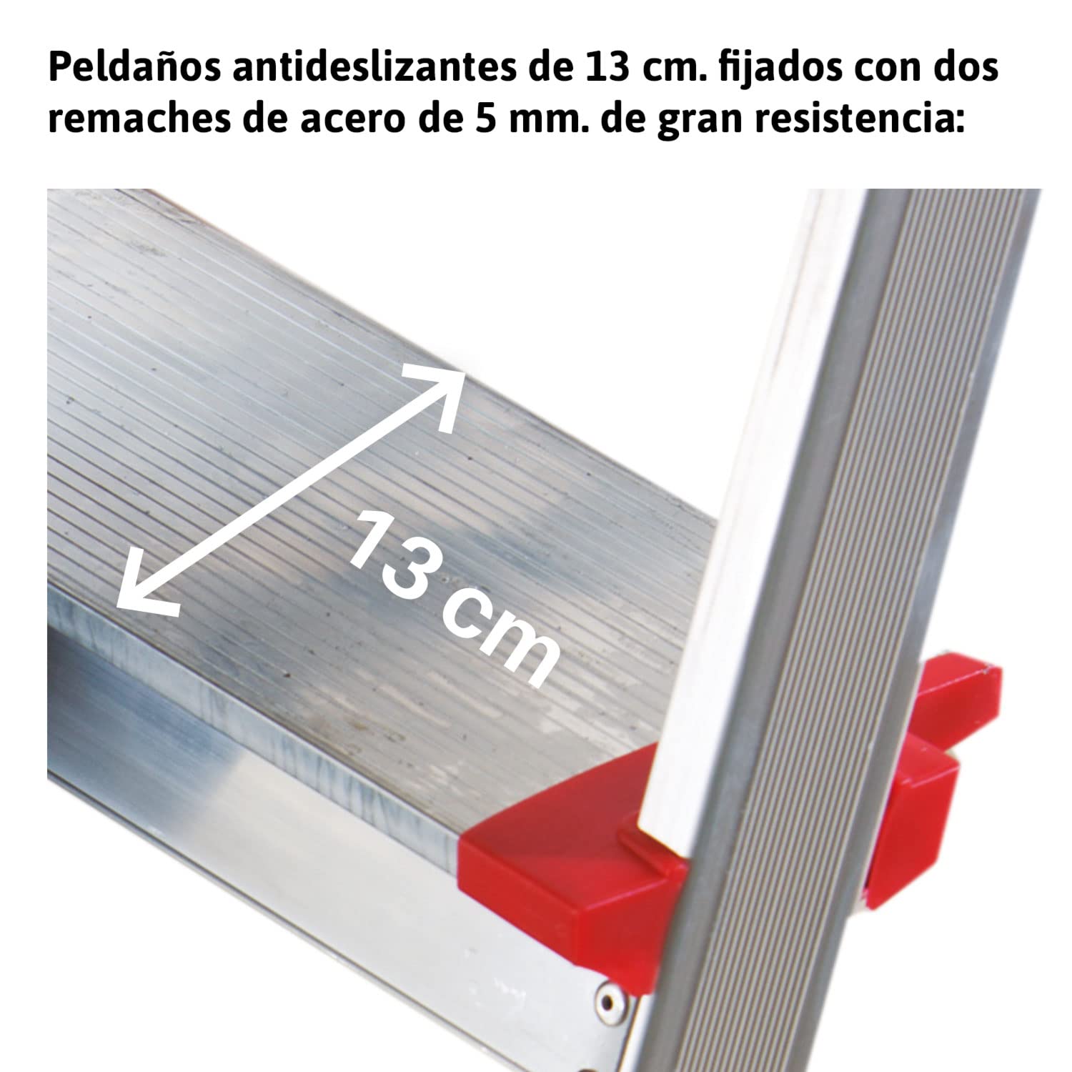 Faraone - Escalera de Aluminio EN944-4 peldaños - Escalera de Tijera Profesional - 165x46x15 cm - con Bandeja Portaobjetos y Barandilla - Peso soportado de hasta 150 kg