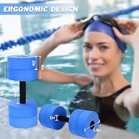 Vista 5 de Hikeen Mancuernas de ejercicio acuático con 4 pesas de espuma EVA de alta densidad para piscina, resistencia a la piscina, para aeróbic acuático