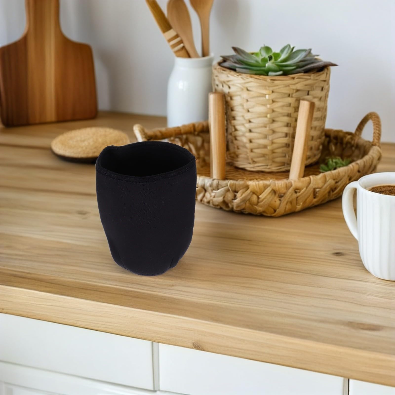 Uonlytech 4 Stück Keimglas Abdeckungen aus Stoff Schwarze Verdunkelungshüllen für Einmachgläser Leicht zu Reinigen und Einfach Anzubringen