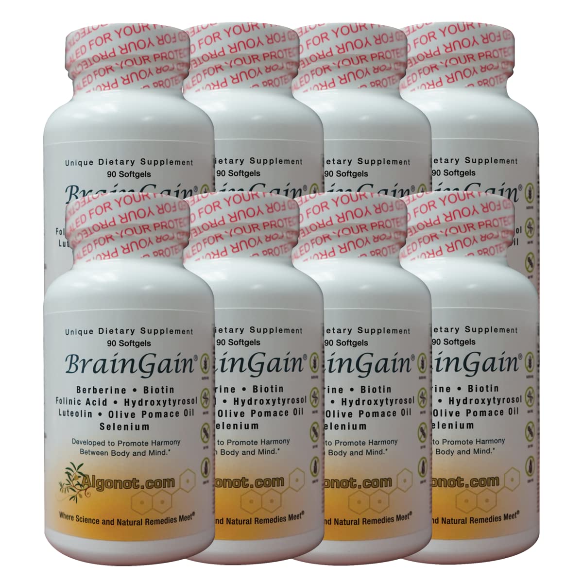 Buy BrainGain 8 btl Package, Formula of Luteolin & Key Ingredients in