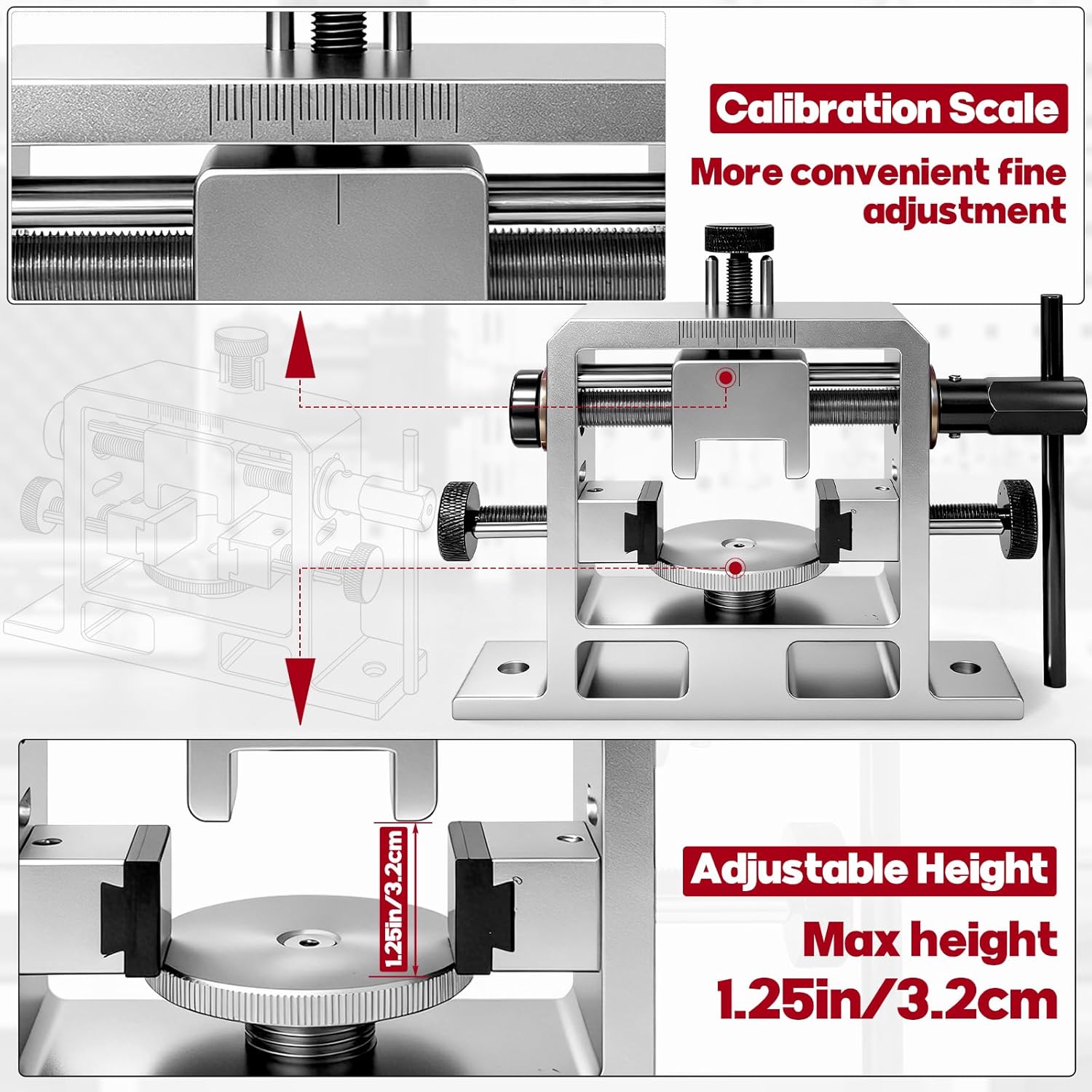 Heavy Duty Sight Pusher Tool, Precision Sight Pusher for Dovetailed Rear Sight Removal & Adjustment, Sight Pusher Tool with Adjustable Disc Base