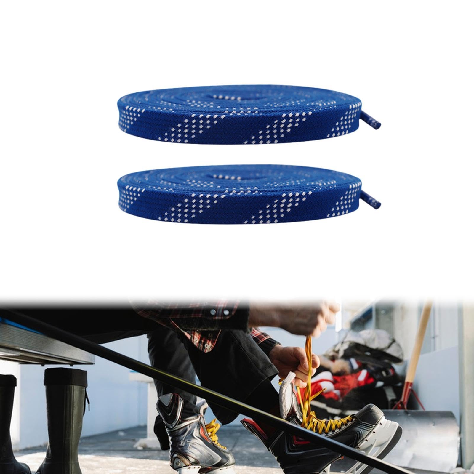 Ronyme 4x1 Paar Eishockey Schlittschuhschnürsenkel, Gewachste, Flache, 1 cm Breite Rollschuhschnürsenkel, Schnürsenkel für Eiskunstlaufschuhe