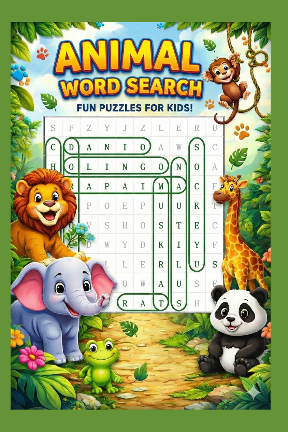 Animal Word Search for 5+ Age: Fun and Challenging Word Search Puzzles to Build Vocabulary, Focus, and Thinking Skills