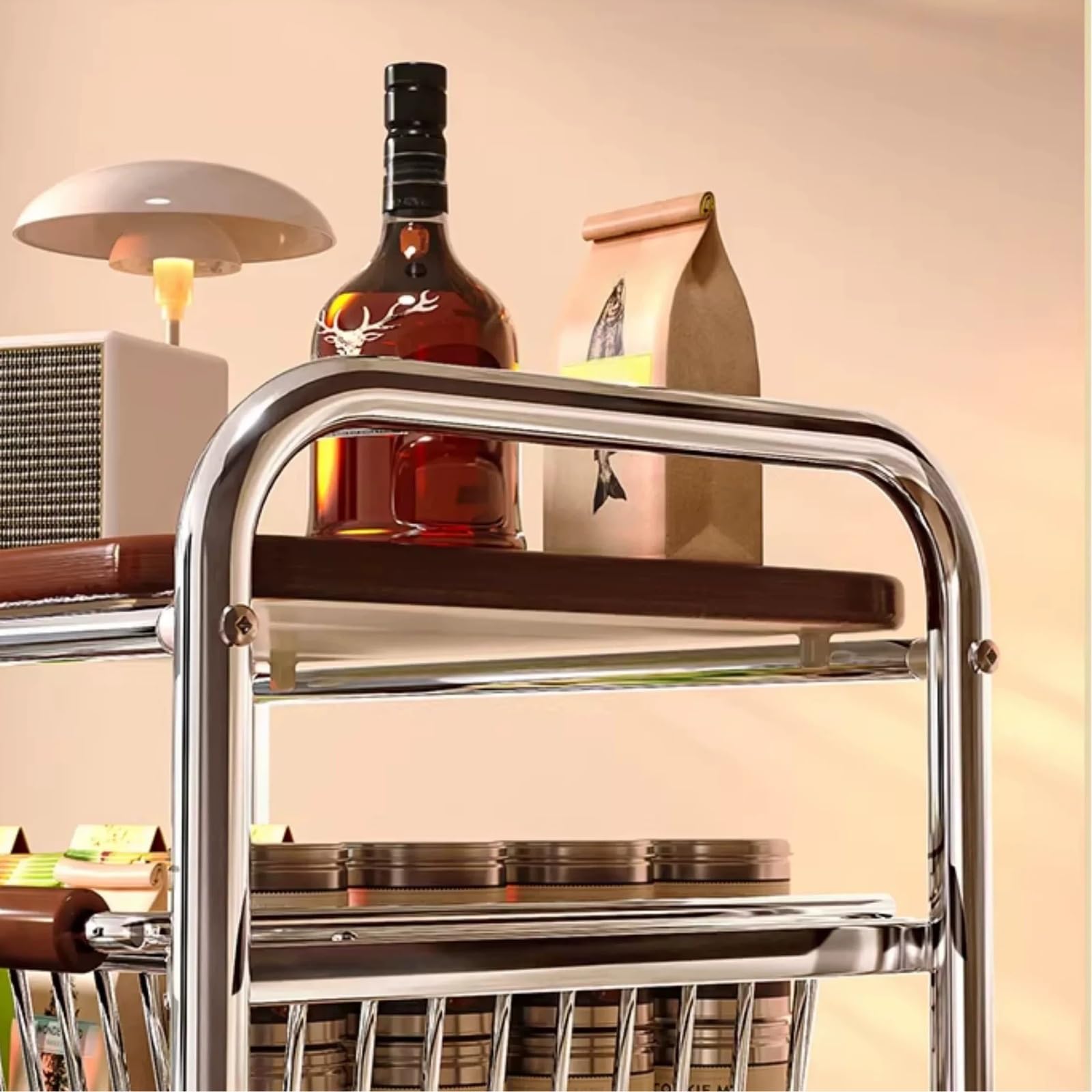 Carrito de Frutas y refrigerios 5 Niveles, Cesta móvil for Verduras Cocina, Organizador Utilidad Carro Utilitario