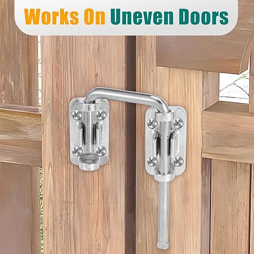 Miniatura 5 de HBL' Cerradura de puerta corrediza de vidrio, puerta corredera de patio para niños con pestillo de bucle, flexible para puertas irregulares, acero