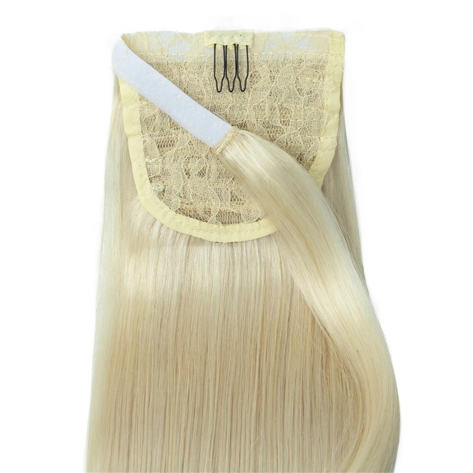 Postiche Extensions de queue cheval en cheveux naturels blonds Remy Hair à clipser Naturel(16inch 40g)