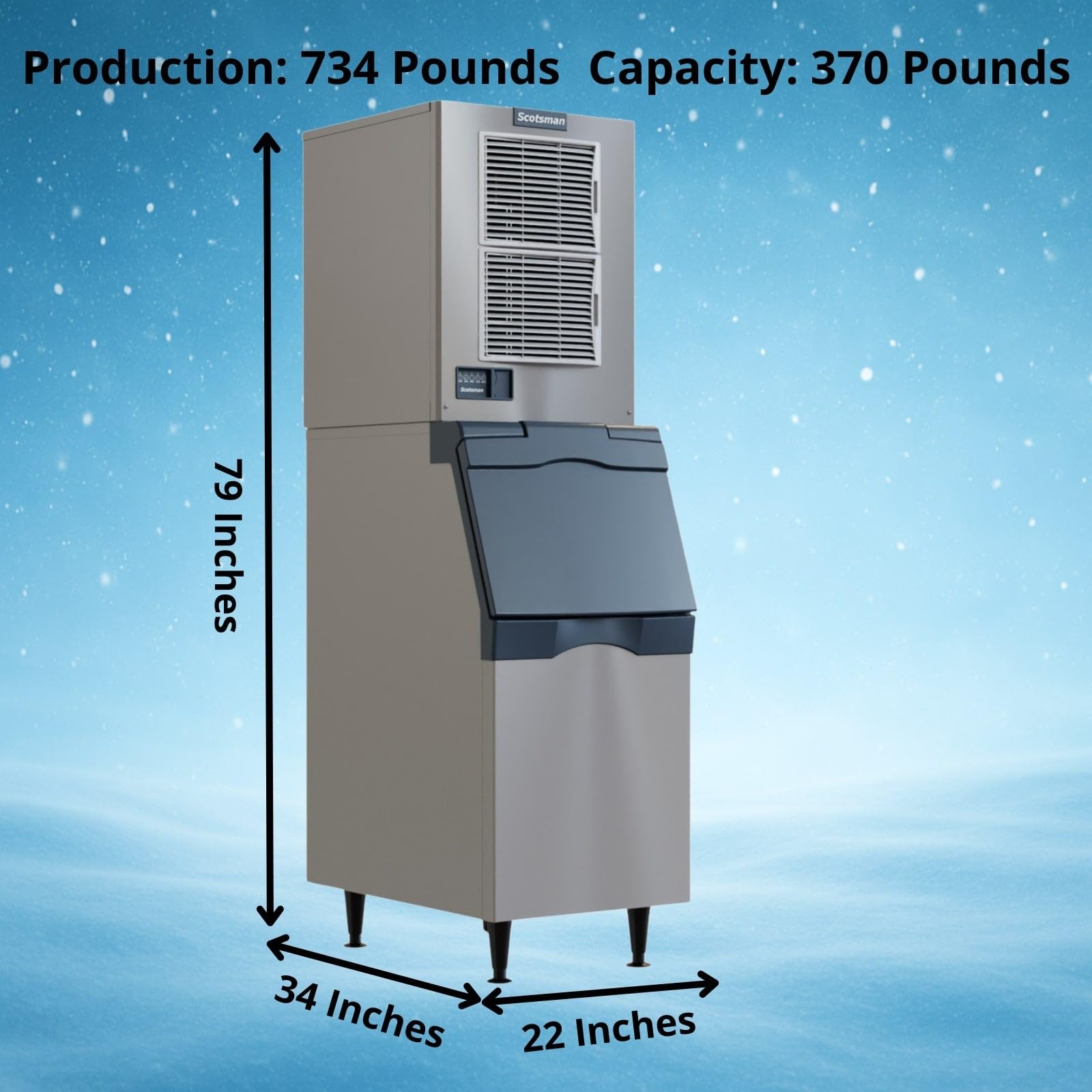 Scotsman Prodigy Elite Small Cube 22" Ice Maker - 734 lb/Day, 370 lb Storage Bin, 208V on Fridge.com