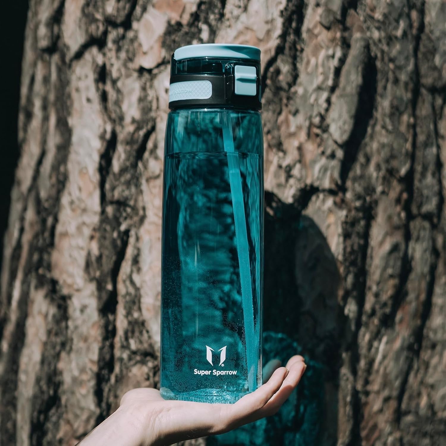 Super Sparrow Borraccia - TouchSip Sportiva Bottiglia - 500ml/750ml/1L - Tritan Senza BPA, a Prova di Perdite - Borracce con Cannuccia Ideale per Scuola e Sport