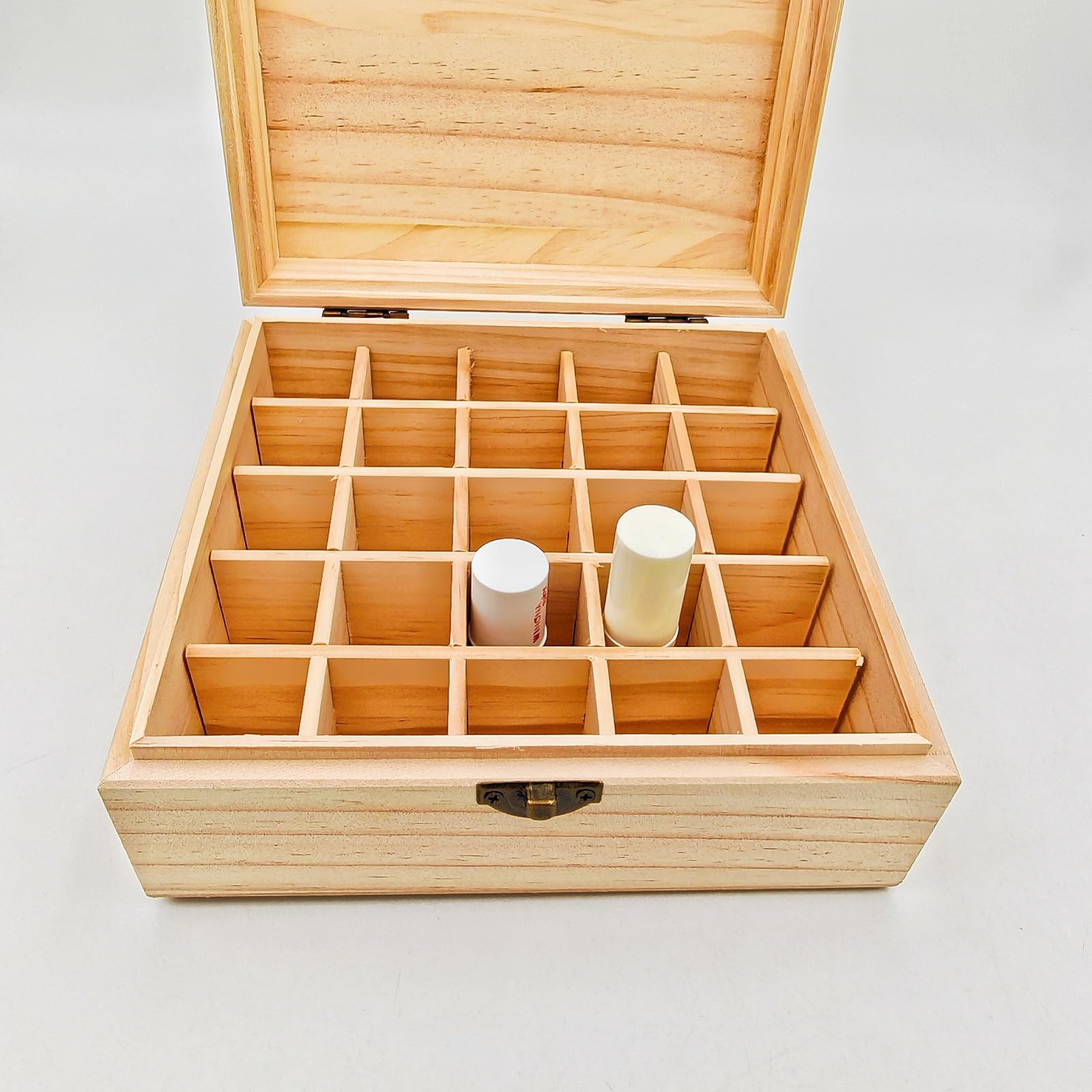 Anktily Unfinished Wooden Storage Organizer Box with 25 Compartments - Image 4