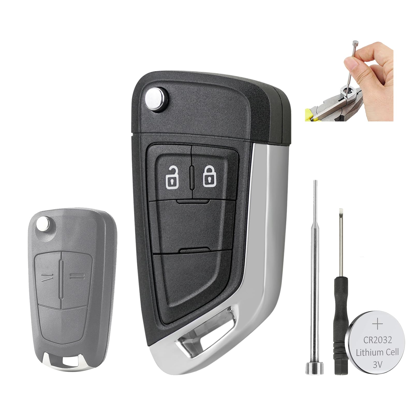 2 Buttons For Opel Corsa D Key Fob Replacement For Vauxhall Astra H Key Fob Case Cover Opel Zafira B Vectra C Signium With Pin Removal Tool For Opel Astra - View #12