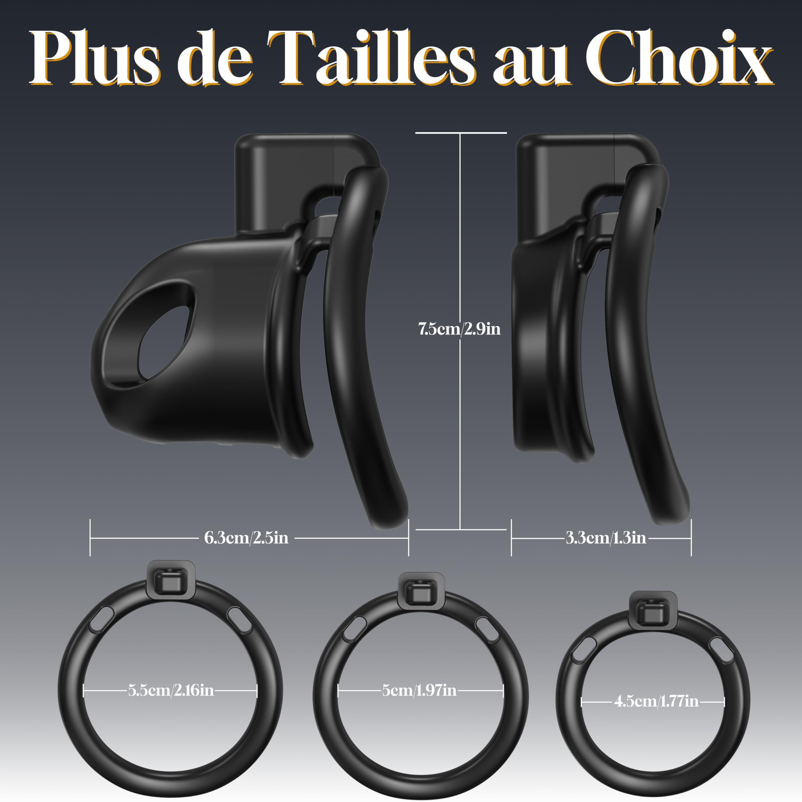 Cage de Chasteté Pénis Sex Toýs Homme Couple - 2 Styles Chastity Cage Légère avec 3 Taille Anneaux de Pénis 2 Serrure Invisible et 1 Cathéter Urétral, BDSM Cage à Pénis Plate pour Contrôle l’Érection