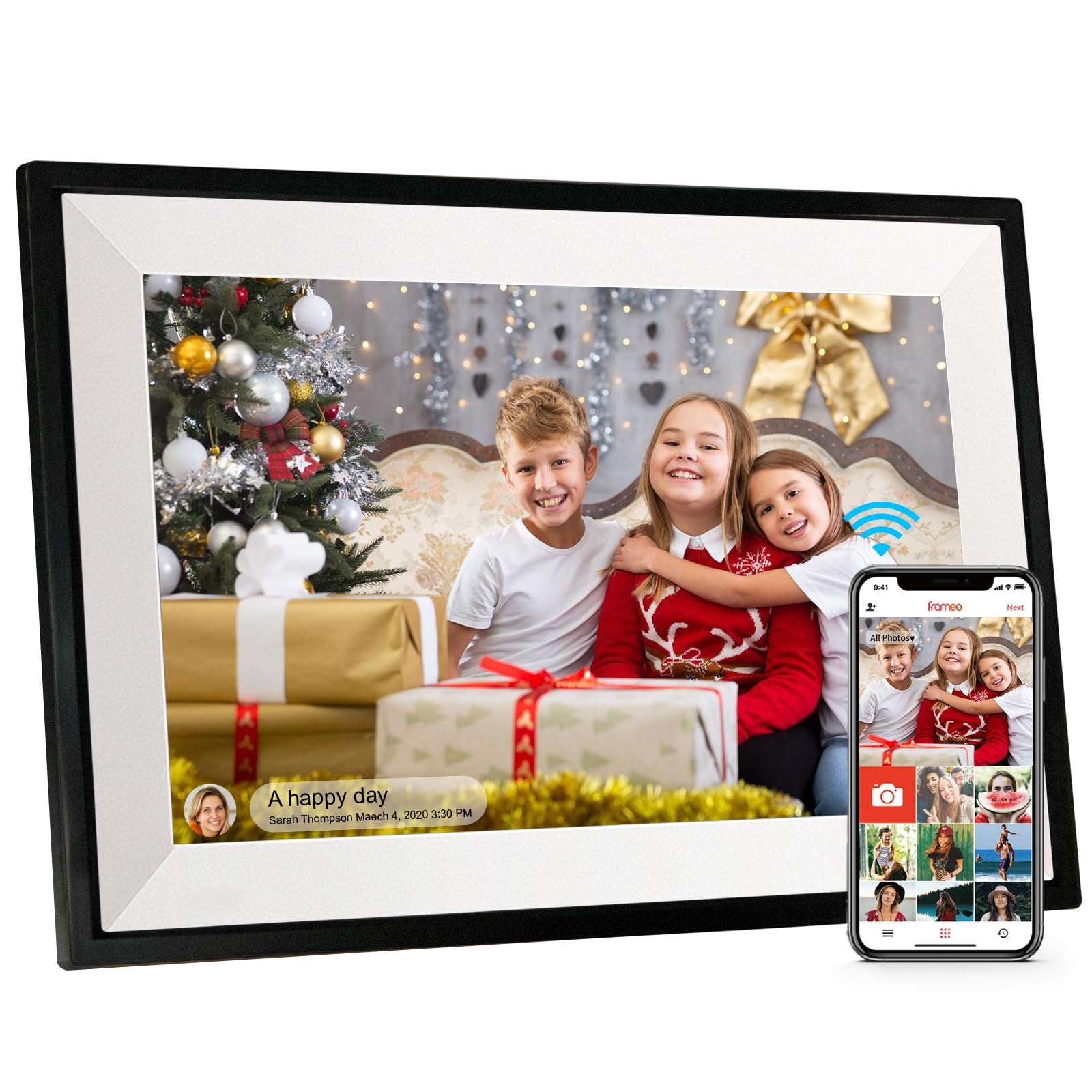 AEEZO Digitaler Bilderrahmen 10,1 Zoll, WLAN, 1280x800 IPS Touchscreen 32gb Speicher Automatische Drehung Sd Karten Unterstuetzung AEEZO Digitaler Bilderrahmen 10,1 Zoll, WLAN, 1280x800 IPS Touchscreen 32gb Speicher Automatische Drehung Sd Karten Unterstuetzung