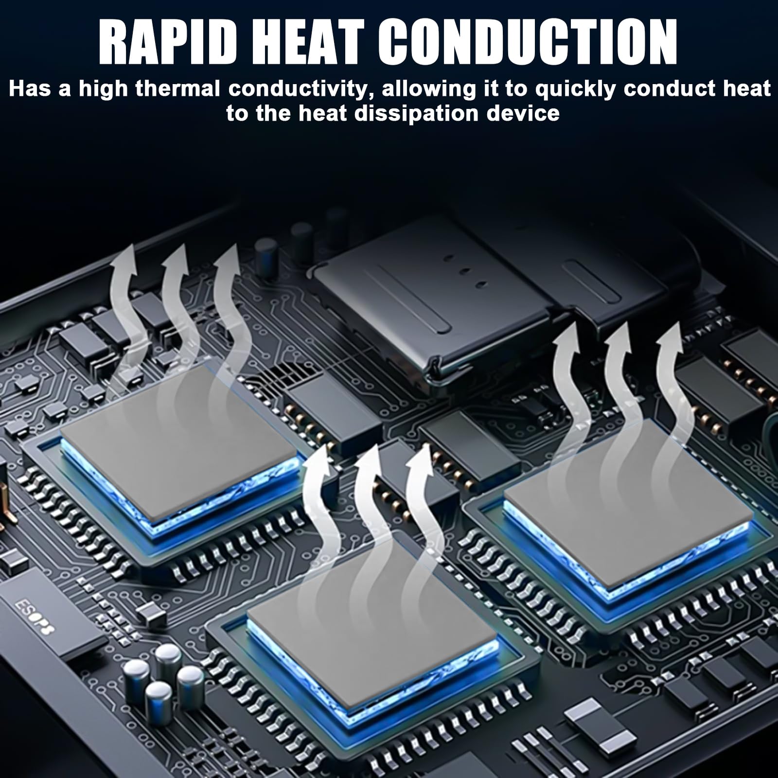 4-Pack 12,8 W/mK Wärmeleitpads, 100 x 100 x 0,5mm/1mm/1,5mm/2mm Silikon Thermal Pads, Performance Thermal Pad Wiederverwendbar Wärmeleitend Silikon Pad für PC-Laptop-Kühlkörper, CPU, GPU, Kühler