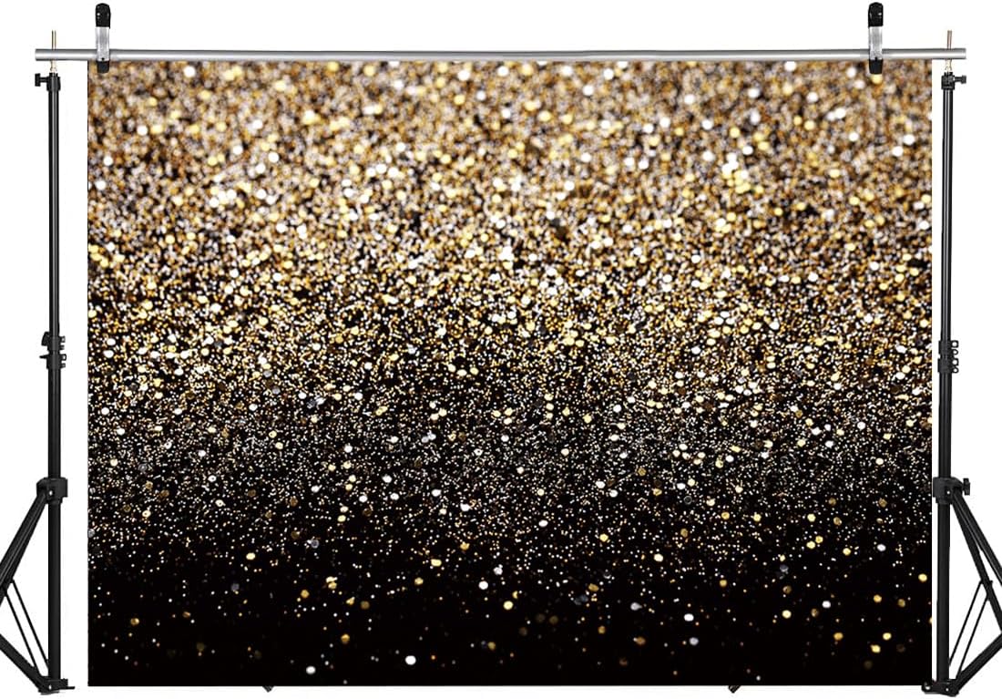 Amazon.com : LTLYH 7x5ft Black and Golden Backdrop New Year Backdrop ...