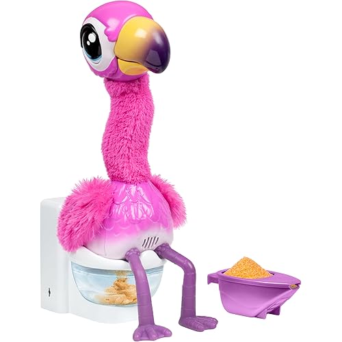 Little Live Pets Gotta Go Flamingo | Interactive Plush Toy That Eats, Sings, Wiggles, Poops and Talks (Batteries Included) | Reusable Food. Ages 4+, Multicolor (26222)