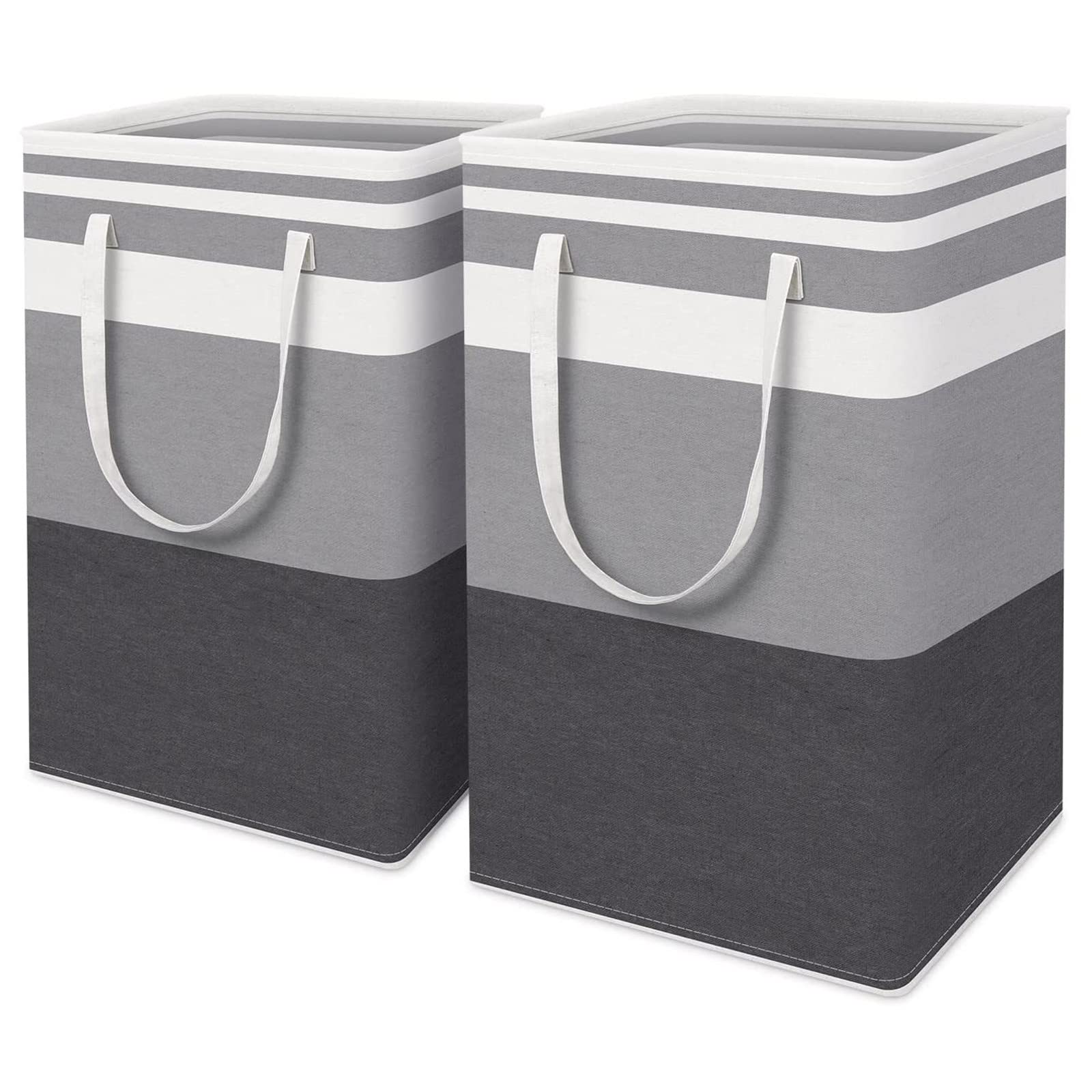 2-Pack Large Collapsible Laundry Basket 75L Slim Waterproof Freestanding Laundry Hampers with Easy Carry Handles Dirty Clothes Hamper